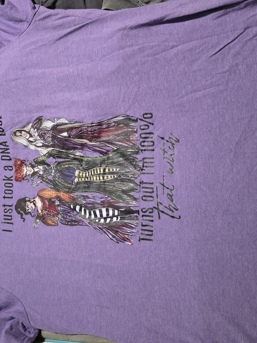 Witchy Sisters Graphic Tee - Purple Short Sleeve Top